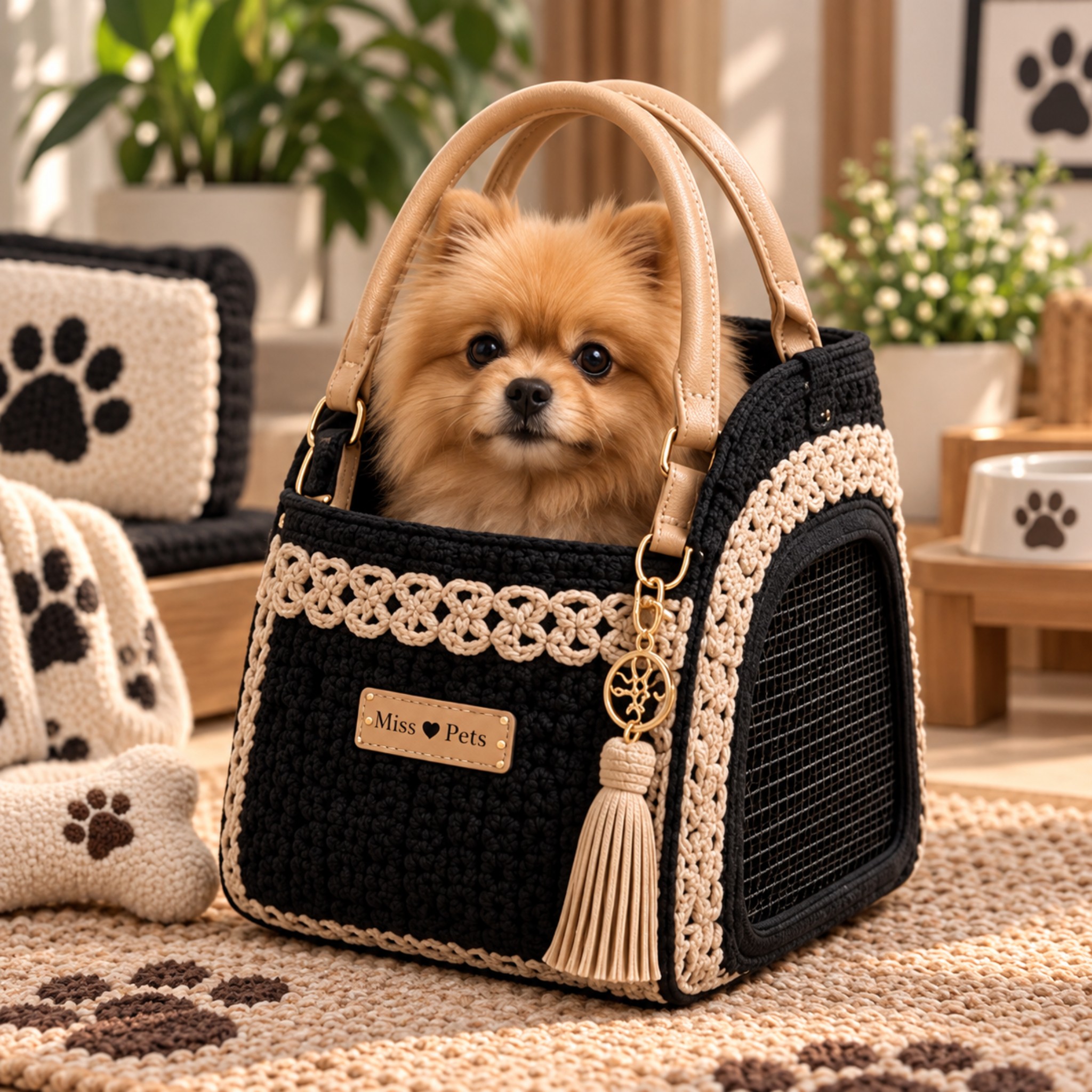 Trasportino Elegante per Gatti e Cani di Taglia Piccola
